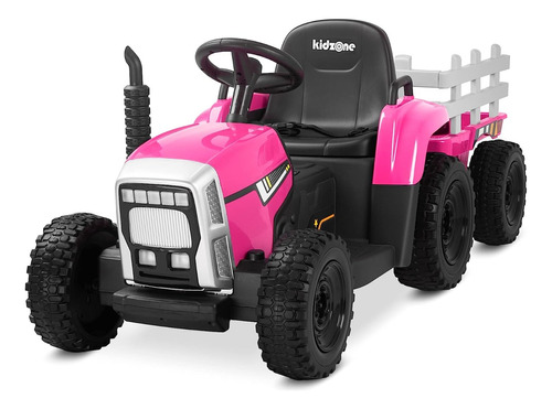 Tractor P/niños, Neumáticos Eva; 35 W, 12 V; Kidzone, Rosa