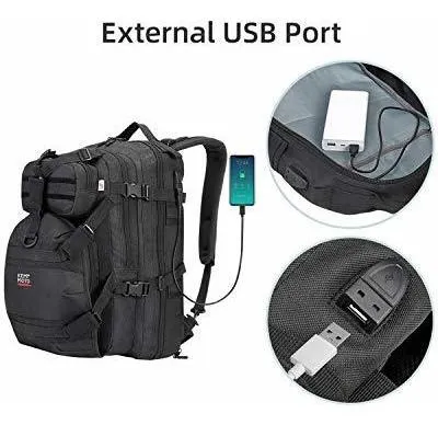 Mochila Para Motocicleta Con Soporte Casco Y Puerto Usb 37l