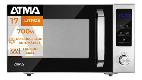 Microondas Atma Md 1820 Gn 17 Litros Plata Con Grill