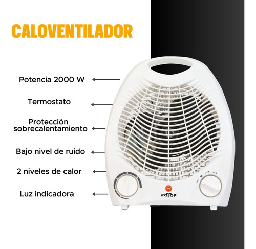Caloventilador Portátil 2000w 2 Niveles Calor + Aire Frio