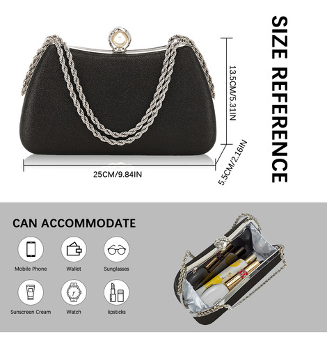 Bolso De Noche Fiesta De Mano Bolsa De Embrague Mujer