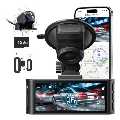 Redtiger Camara Tablero 4k Delantera Trasera 1080p Kit Gps