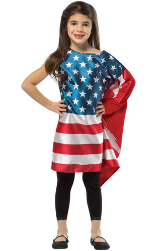 Disfraz Para Niña Vestido Bandera Usa Talla 8-10 Halloween | Envío gratis