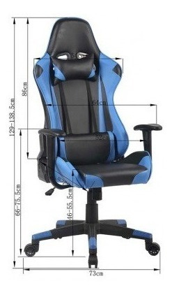 Imagen 4 de 10 de Silla Gamer Cabrera Tukasa Azul Con Negro Con Cojines Nueva