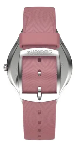 Reloj Swatch Mujer Monthly Drops Rose Moire Syxs135 Color De La Malla Rosa Color Del Bisel Gris Color Del Fondo Rosa