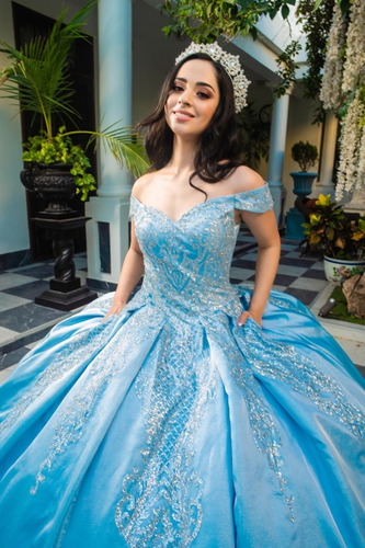 Imagen 10 de 10 de Vestido Quinceañera Glitter Aplicaciones Quince Años Xv