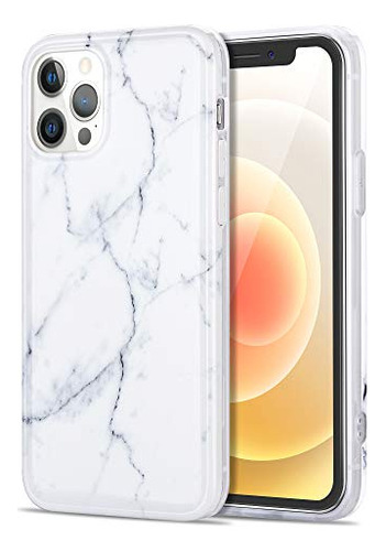 Murmaz iPhone 12 Pro Case, iPhone 12 Case, White Gray 6trpb