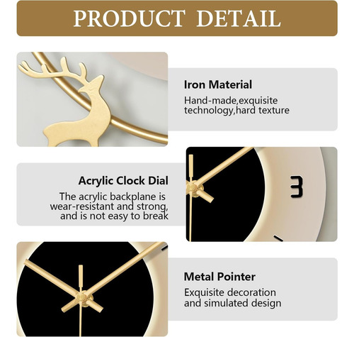 Reloj De Pared Moderno De Heboix Para Sala De Estar, Reloj D