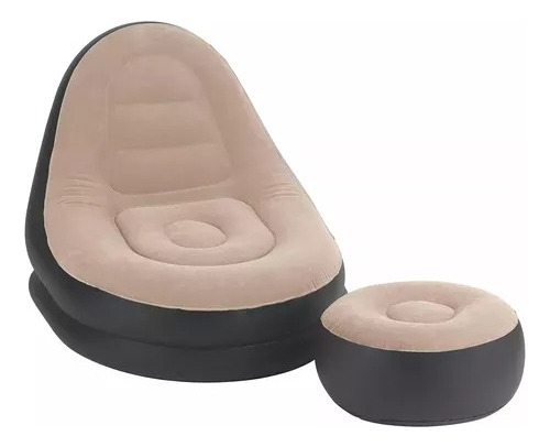 Sofa De Ocio Inflable Con Reposa Pies Silla Puff