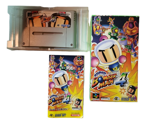 Super Bomberman 4 Japonés Original Con Caja Y Manuales Snes (Reacondicionado)