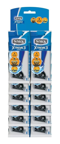 Schick Xtreme Piel Normal Azul 12 Uni Maquina De Afeitar