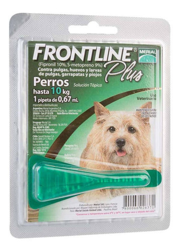 Frontline Plus Antipulgas Para Perros Hasta 10kg
