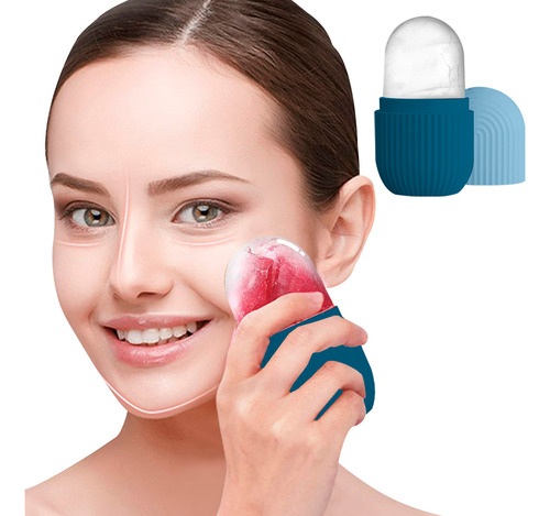 Rodillo De Silicón Para Masaje Facial Con Hielo Diler Reutilizable Y Suave Ideal Para Cerrar Poros Reducir Inflamación Y Refrescar La Piel Uso Diario En Rutina De Skincare Color Azul