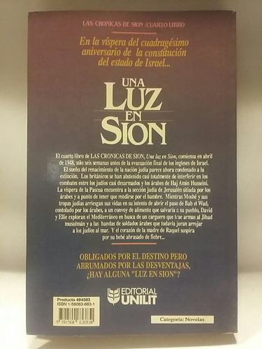 Una Luz En Sion, Novela De Bodie Thoene, Unilit, Exc! (Usado)