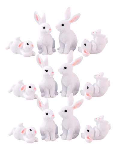 Estatuas De Conejos En Miniatura Lucky Rabbit Bunny, 12 Unid