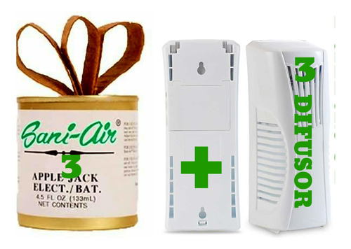 Pack 3 Difusores Eléctricos + 3 Latas Aromáticas Sani Air 