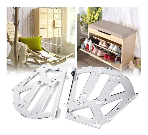 2 Piezas Bisagra De Muebles Zapatos De Acero Inoxidable Gabi