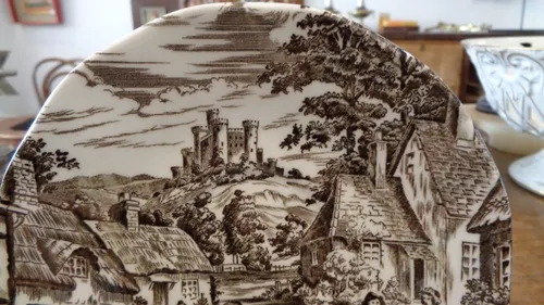 Antiguo Plato De Porcelana Inglesa Marr n Casas 22.100