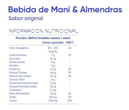 Imagen 2 de 3 de Leche De Mani Y Almendras Amande X 1l
