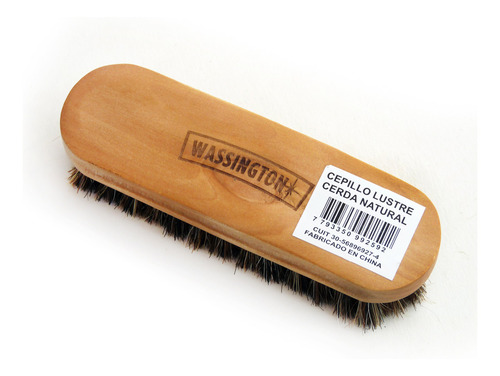 "Cepillo Lustrar Wassington de Madera 16 cm: Con Abundantes Cerdas Suaves y Naturales para un Brillo Impecable y Cuido Excelente de tu Calzado"
