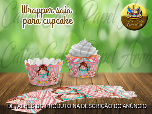  50 Wrappers Saia Para Mini Cupcakes Circo Rosa Menina