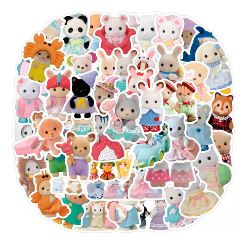 - 120 Stickers Ternurines Sylvanian Pegatinas Calico Calcoma