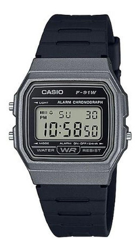 Relógio Feminino Casio Digital F-91wm-1bdf - Cinza/preto