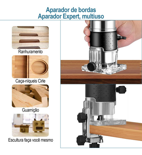 Tupia Manual Laminadora Profissional Com Jogo Fresas 15 Pçs