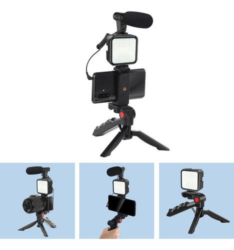 Soporte Para Celular Con Micrófono Y Luz