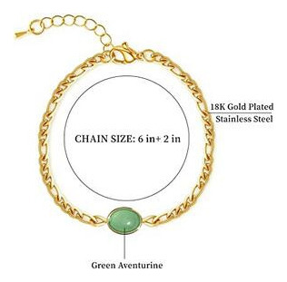 Pulsera H Para Mujer, Sujetador De Aventurina Verde Con Pied