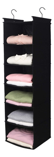 Organizador Colgante Para Ropa 6 Compartimentos Color Negro