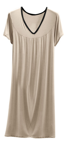 Pijama B Para Mujer Con Cuello En V, Color Liso, Con Cojín E
