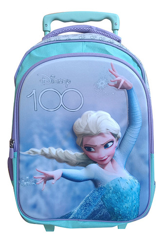 Mochila Infantil 3d Frozen Disney 100 Carro Tafeta Grande Diseño De La Tela Liso