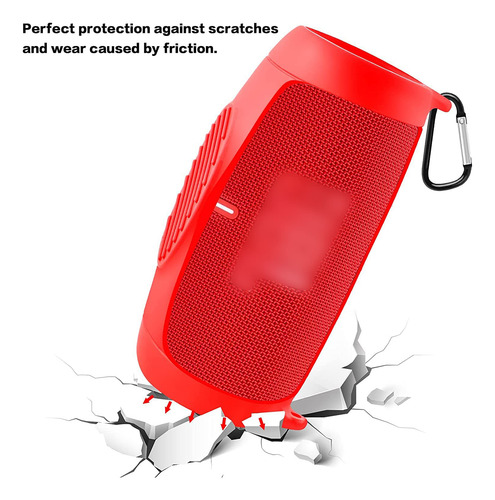 Funda De Silicona Para Jbl Charge 5 Con Correa Color Rojo