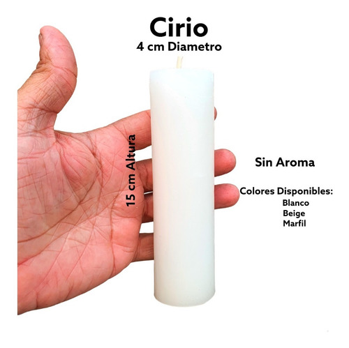 Imagen 4 de 4 de Cirios Velas Decorativos Lisos (4x15cm) 25pz Sin Aroma
