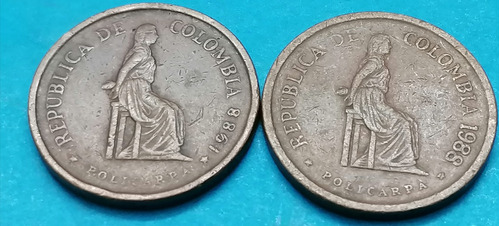 Colombia Variedad 5 Pesos 1988 (fecha Grande  Y Pequeña)