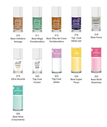 Imagem 3 de 10 de Kit C/ 12 Esmalte Efeito Gel Bella Brasil Seca Sem Cabine Uv