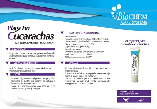 Plaga Fin Exterminador De Cucarachas 50gr Tipo Maxforce