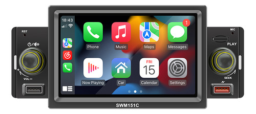 Reproductor Mp5 Calling Din Single Usb Steering Fm Carplay C