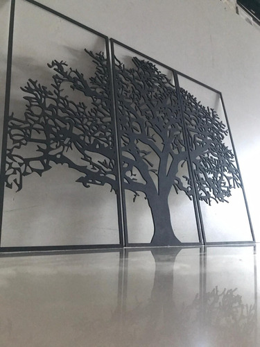 Imagen 5 de 5 de Triptico Arbol Mdf 3mm Pintado Tamaño 66 X 49 Cm Decorativo