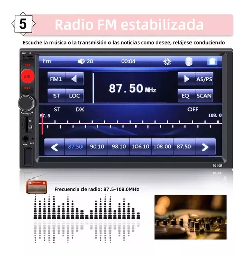 Estéreo Para Coche Con Pantalla Hd De 7 In Radio Fm Aux Usb