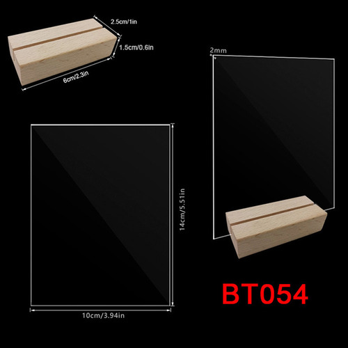 L (bt055) Soporte Para Letreros De Mesa Con Base De Madera