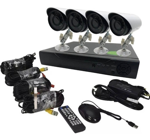 Imagen 2 de 10 de Kit 4 Cámaras Seguridad Cctv Dvr Int/ext + Disco Rigido 1tb
