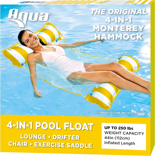 Hamaca Flotadora Para Alberca Pvc Resistente Color Amarillo Amarillo