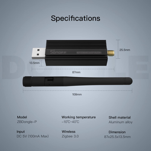 Dongle Usb Zigbee 3.0 Plus Gateway Sonoff Para Asistente Dom