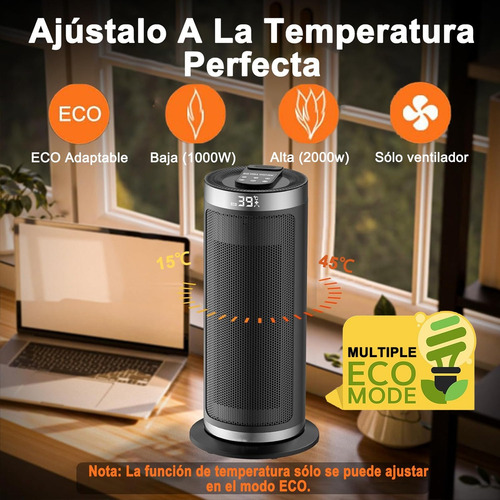 Calefactor Eléctrico De Aire Calentador Ptc 3 Niveles 1500w