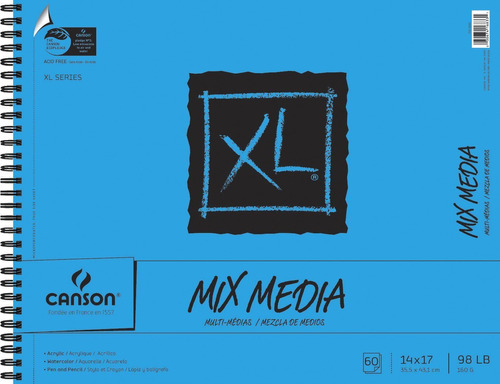 Libreta Mix Media Xl Canson,ama Ño In Hoja Encuadernado Alto