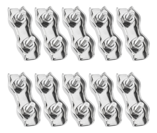 Steel Wire Rope Double Clip 10pcs Chuck Lock 304 Stainless
