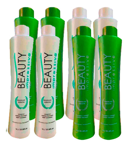 Kit 4 Escovas Progressivas Brazilian Keratin 1l - Beauty
