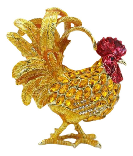 Ornamento De La Caja De Joyeros De Gallo Elegante Small